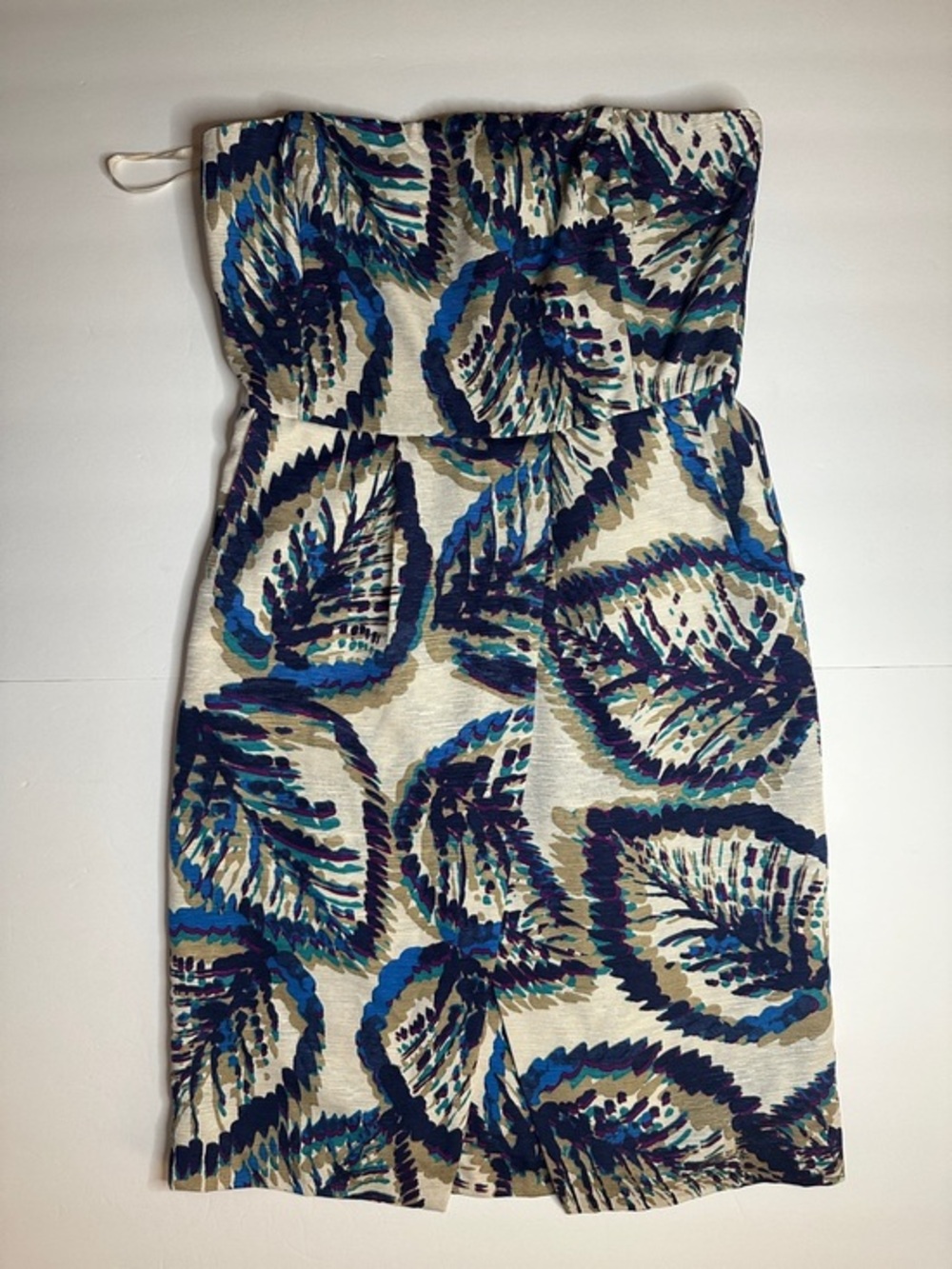 Banana Republic Silk Strapless Leaf-Print Dress Size 6